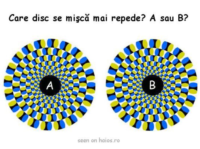 Care disc se misca mai repede A sau B? - Poze care se misca