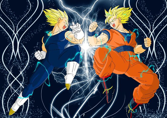 Goku_vs_Vegeta_by_grivitt