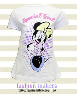 Tricou fete alb cu Disney Minnie Mouse - Tricouri Disney