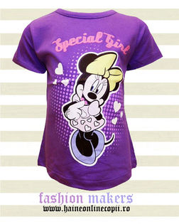 Tricou fete lila cu Disney Minnie Mouse - Tricouri Disney