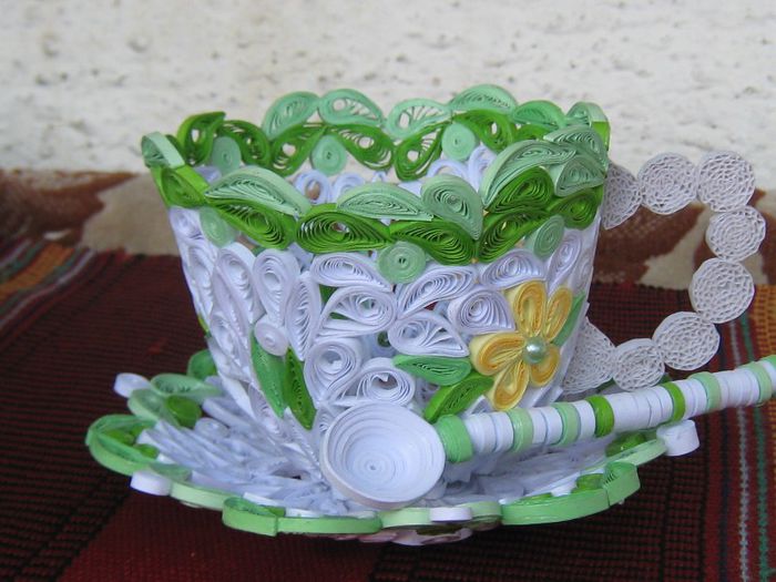 ceasca quilling 002 - Quilled tea cup