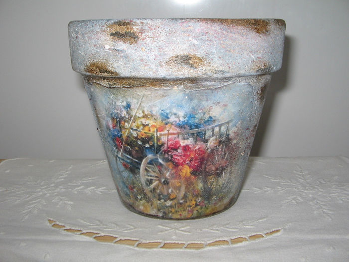 ghiveci vintage - 0 Decoupage - creatiile mele