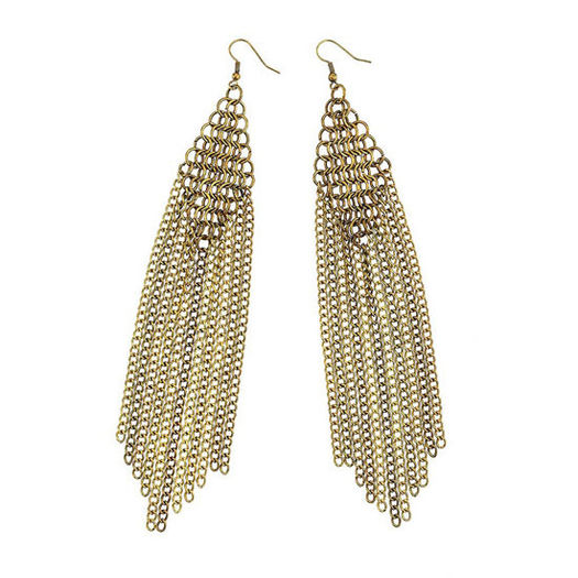 linked chain tassle earrings topshop