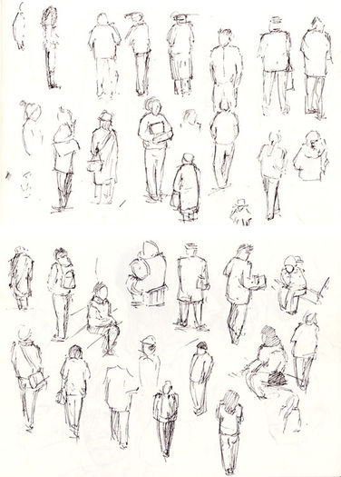 dsn21 - Desene in creion cu oameni