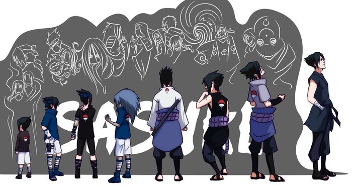 uchiha sasuke naruto shippuden evolution doodle anime curse mark 2454x1308 wallpaper_www.wall321.com