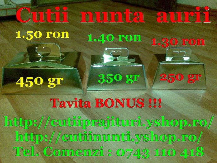 cutii nunta auri pret