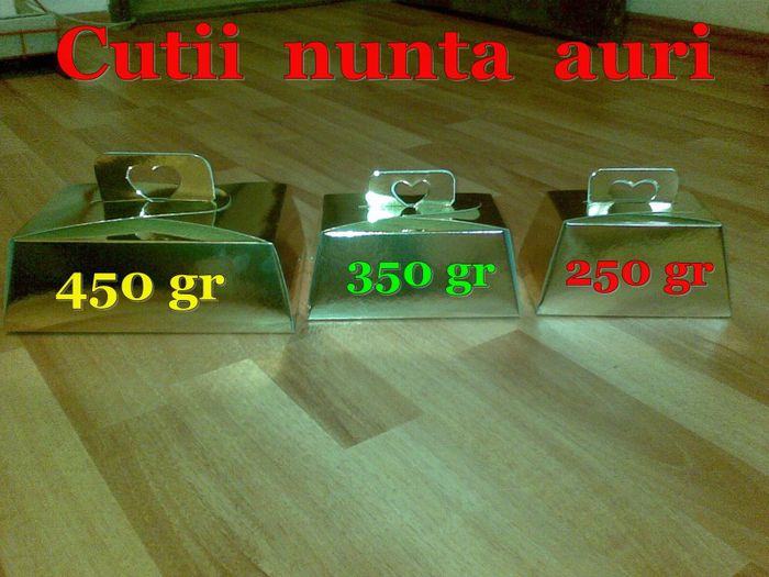 cutii nunta aurii 250 ,350, 450 Gr
