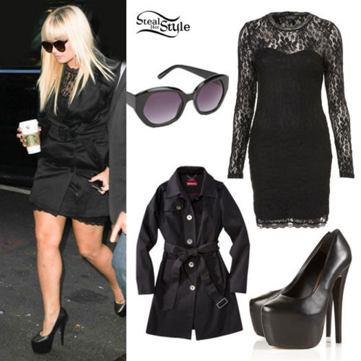 demi-lovato-black-lace-dress-outfit