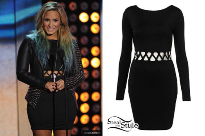 demi-lovato-lattice-dress