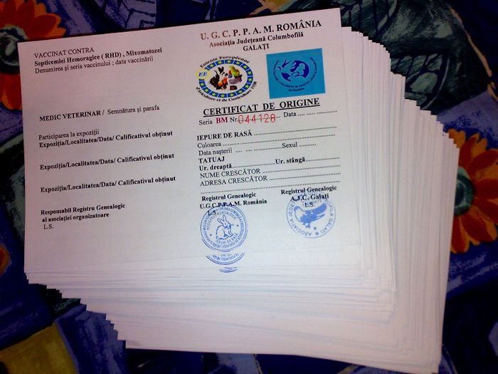Modelul 2013 - formatul A 5 - l - Certificatele de origine