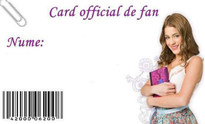 card oficial de fan - Card de fidelitate cu Violetta