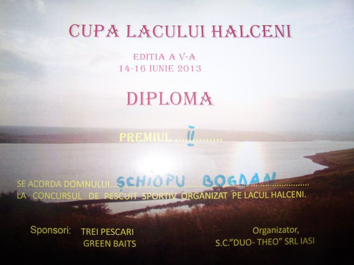 locul 2 la concursul pe echipe la cupa Halceni cu 30 kg peste - la peste 1