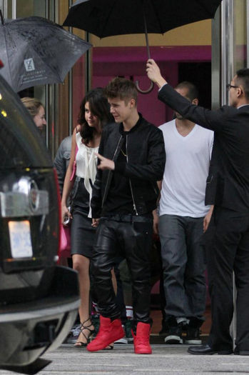 5 - Selena and Justin leaving her hotel in Toronto---09 September 2013