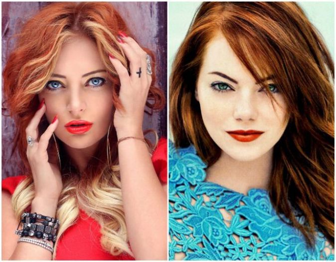 Delia si Emma Stone - 00---Vedetele Din Romania Seamana Cu Cele De la Hollywood---00