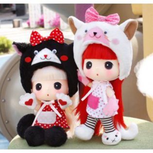 black-white-cat-ddung-korean-lovely-cute-doll-18cm-71 - Images sweet korean