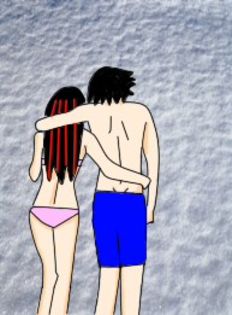 Eu cu Chris la plaja