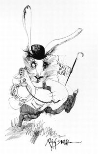ralph-steadman-exhibit-Alice-White-Rabbit-s - Rabbit Art