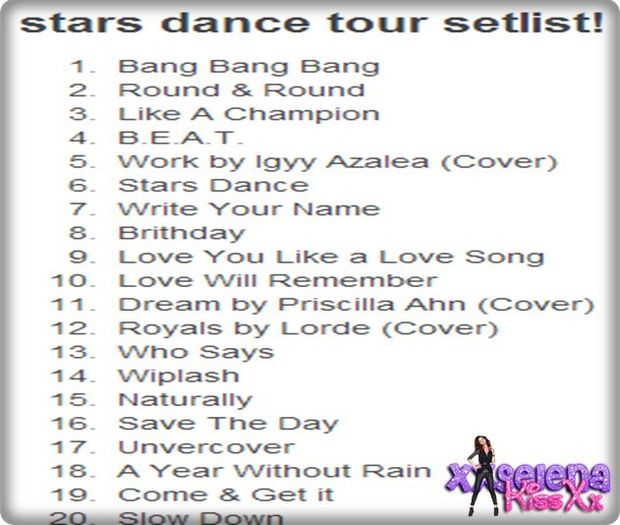 set-list - xX_Stars Dance World Tour - Shows - Vancouver