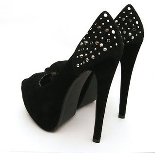 Pantofi negri platforma tinte