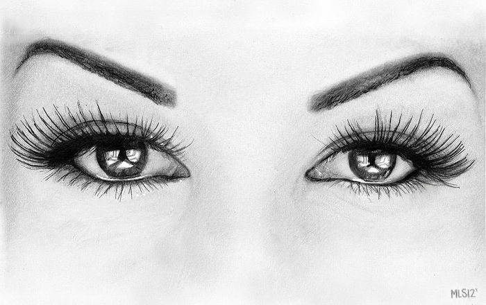 Eyes pencil drawing