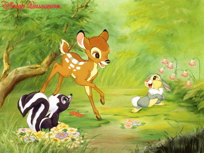 Bambi-Thumper-and-Flower-Wallpaper-bambi-6370083-1024-768 - Bambi