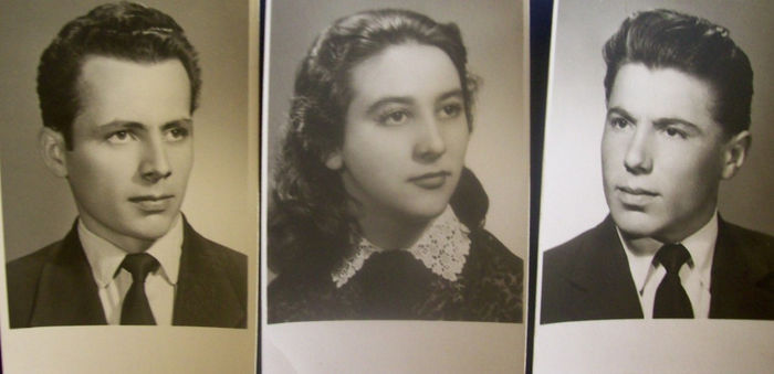 100_7103 COLEGII DE LICEU ,MARICA ILIE,FATU SINA SI NICU CODREA ,IN ANII DE LICEU 1962.