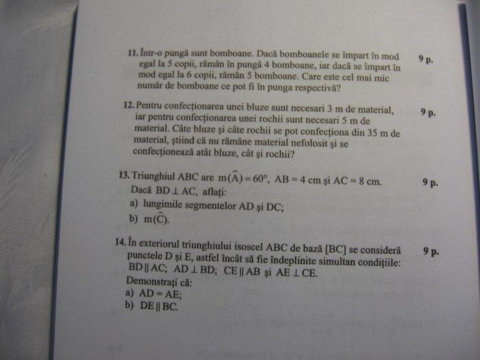 Test initial 2b - Teste clasa a VII-a