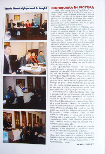 COPERTA A DOUA A REVISTEI NR.2/2013 -CRENELURI SIGHISORENE.