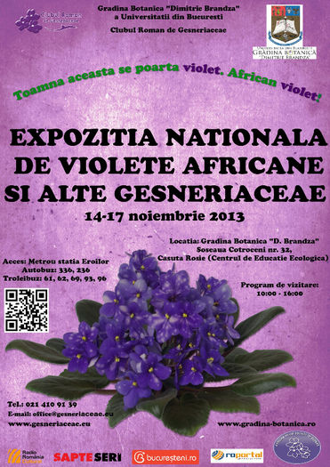 Expo 14-17 Noiembrie 2013 - A - 14 - 17 Noiembrie 2013 Expozitie de violete africane si alte Gesneriaceae Bucuresti Romania