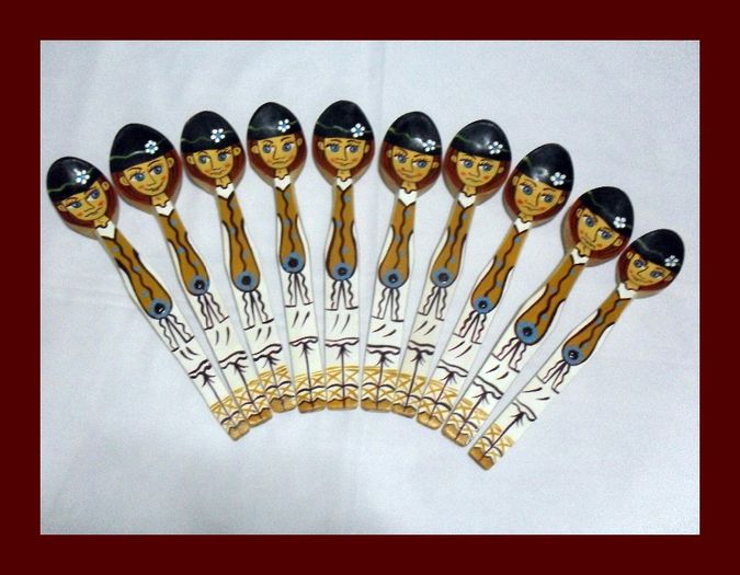 SDC16074 - LINGURI DE LEMN PICTATE MANUAL - tel 0771503314