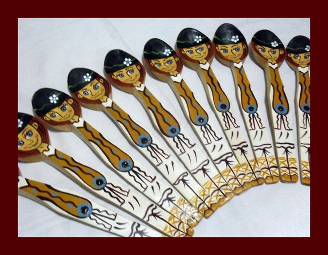 SDC16076 - LINGURI DE LEMN PICTATE MANUAL - tel 0771503314