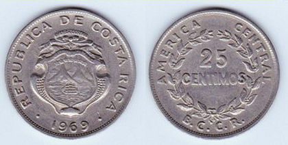 25 centimos, 1978, 735; Costa Rica
