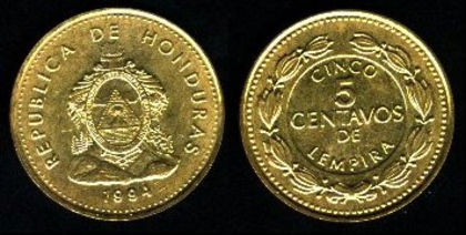 5 centavos, 1994, Honduras, 548; Honduras
