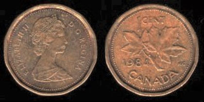 1 cent, 1989, Elisabeta ii, 383 - America de Nord si Arhipelagul Caraibean