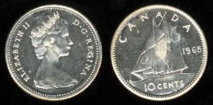 10 centi, Canada, 1966