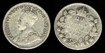 10 centi, Canada, George al V-lea, 1931, 80