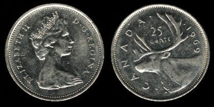 25 centi, Canada, Elisabeta II, 1975