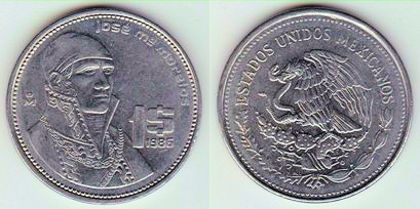 1 peso, 1984, Jose Maria Morelos, 871