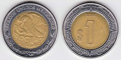 1 peso, 2004, 857 - America de Nord si Arhipelagul Caraibean
