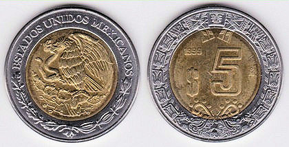 5 pesos, 2002, 859