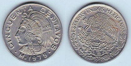 50 centavos, 1971, Cuauhtemoc, 900