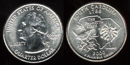 25 cent, 2000, South Carolina, 894