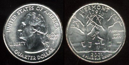 25 cent, 2001, Vermont, 906