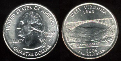 25 cent, 2005, West Virginia, 950 - America de Nord si Arhipelagul Caraibean
