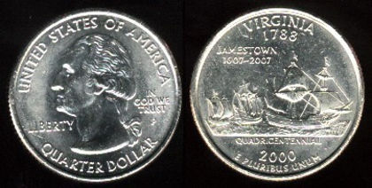 25 centi, comem. statul Virginia, 104-3