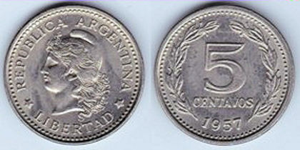 5 centavos, 1959, 825 - America de Sud