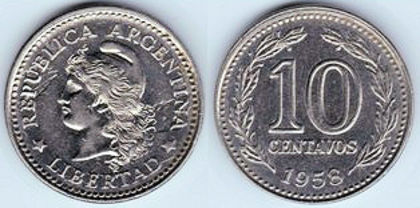 10 centavos, 1958, 826 - America de Sud