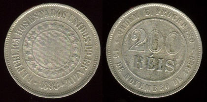 200 reis, Brazilia, 1889, 4