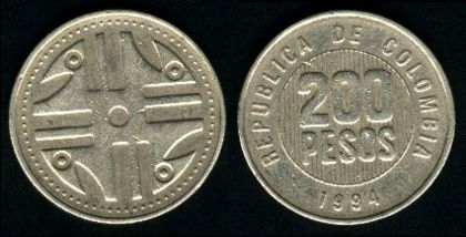 200 pesos, 1995, Columbia, 547