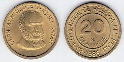 20 centimos, 1986, Miguel Grau, 740